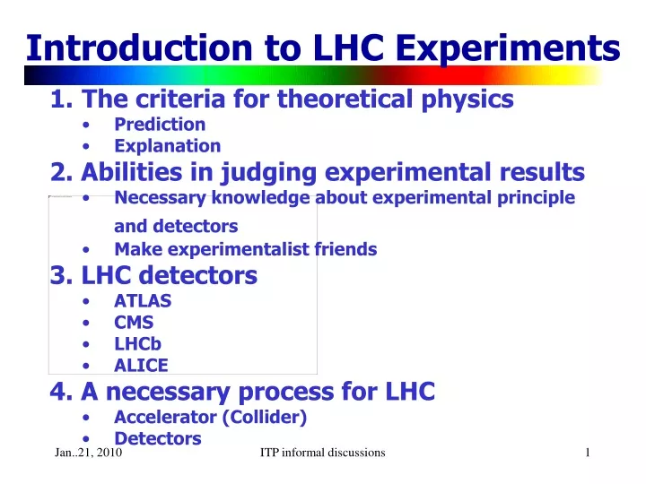 introduction to lhc experiments