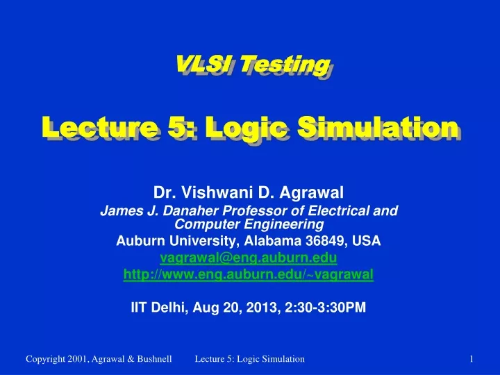 vlsi testing lecture 5 logic simulation