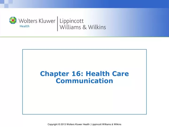 chapter 16 health care communication