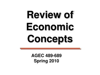 Review of Economic Concepts