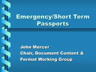 Emergency/Short Term Passports