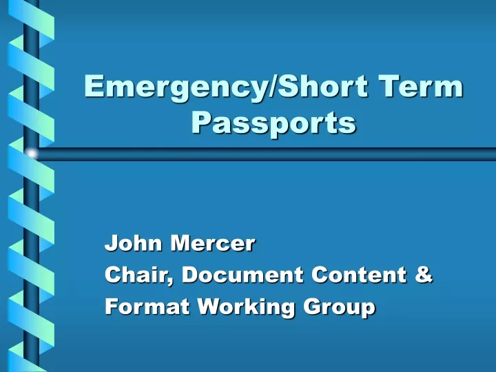 emergency short term passports