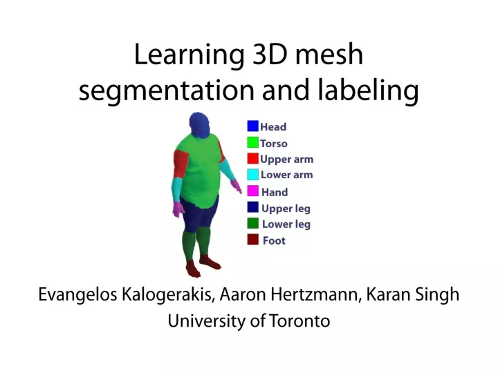 learning 3d mesh segmentation and labeling