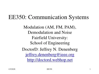 EE350: Communication Systems