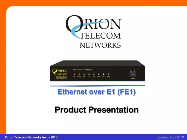 ethernet over e1 fe1 product presentation
