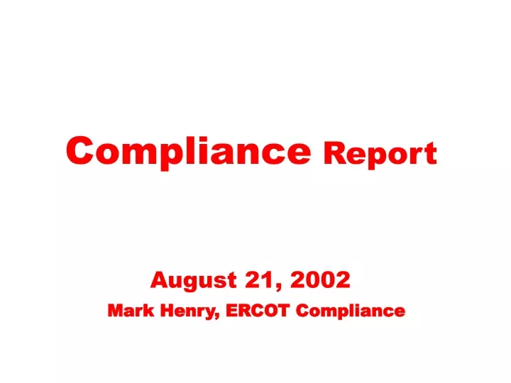 compliance report