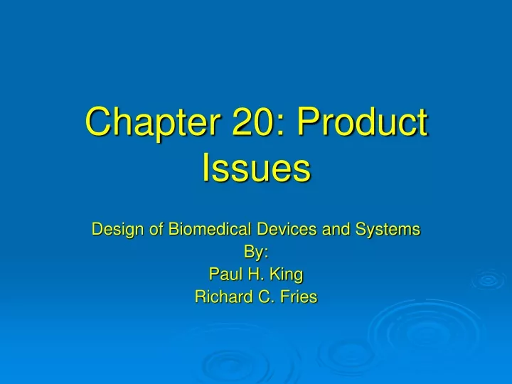 chapter 20 product issues