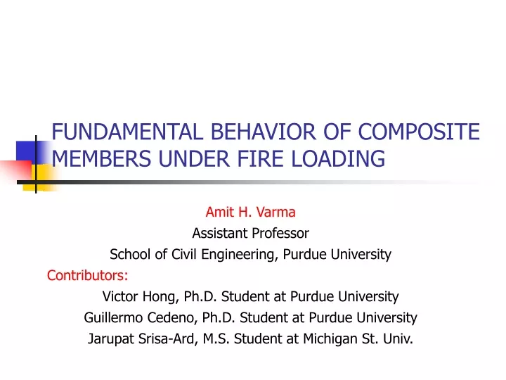 fundamental behavior of composite members under fire loading