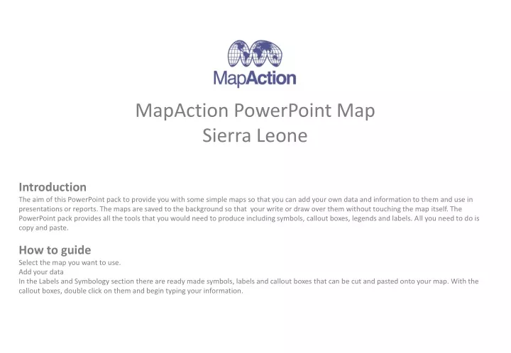 mapaction powerpoint map sierra leone