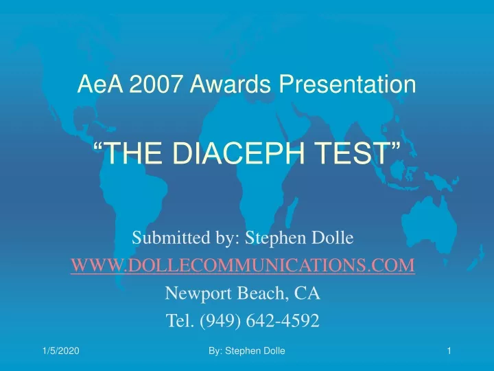 aea 2007 awards presentation the diaceph test