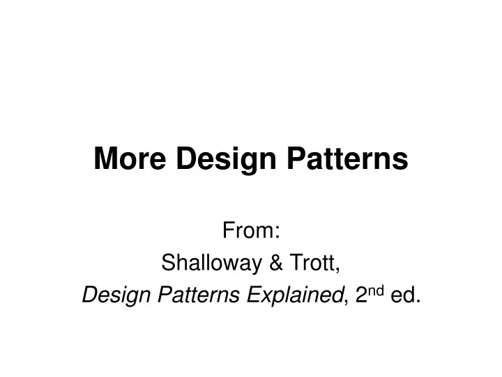 more design patterns
