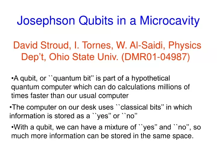 josephson qubits in a microcavity