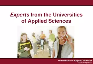 Experts  from the Universities of Applied Sciences
