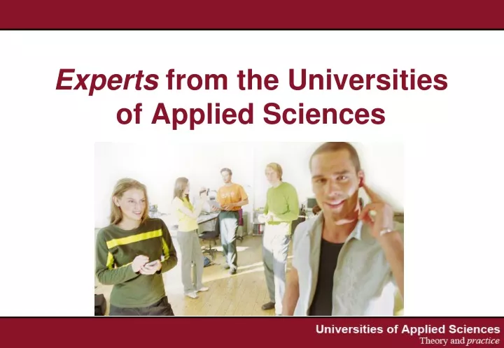 experts from the universities of applied sciences