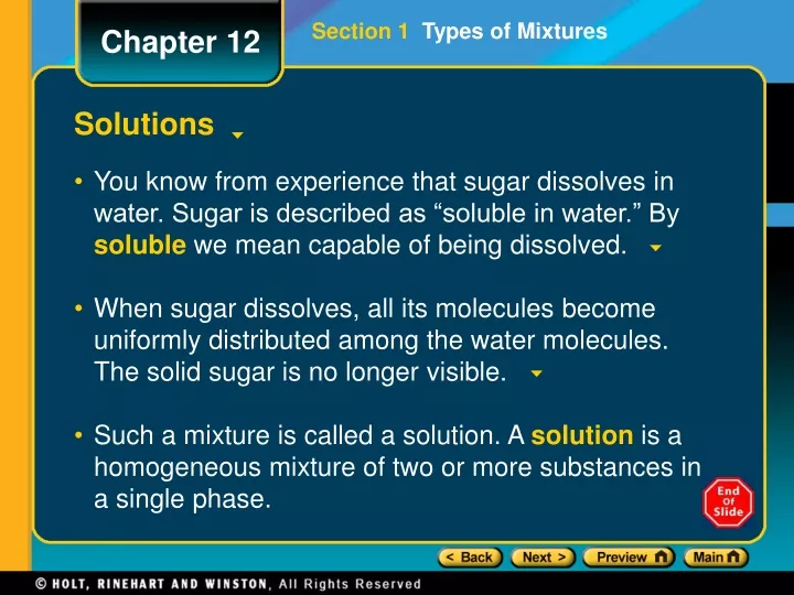 section 1 types of mixtures