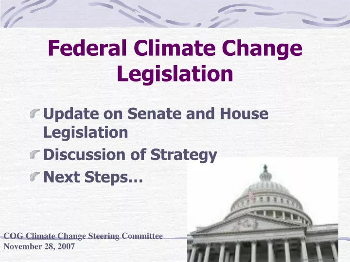 federal climate change legislation