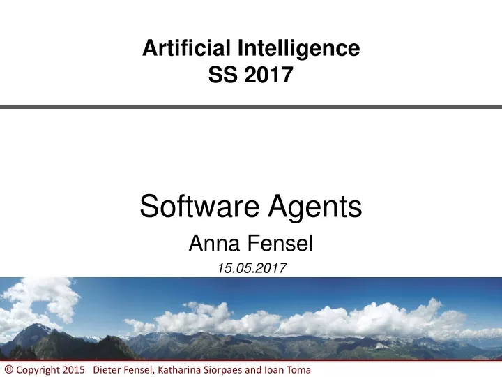 artificial intelligence ss 2017