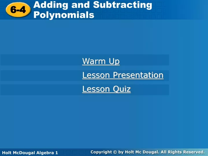 adding and subtracting polynomials