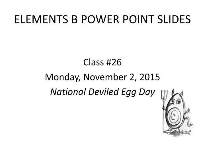 elements b power point slides