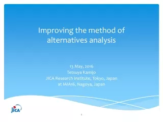 Improving the method of  alternatives analysis