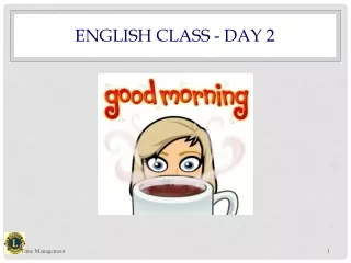 English class - day 2