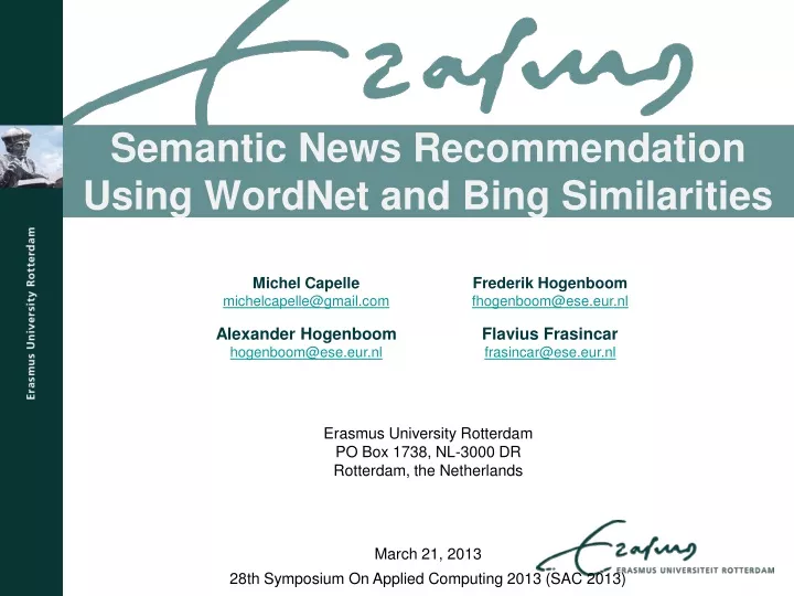 semantic news recommendation using wordnet and bing similarities