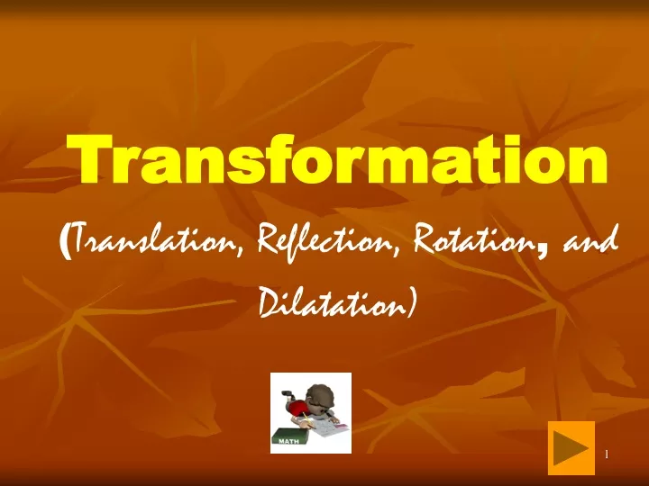 transformation translation reflection rotation