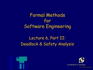 Formal Methods  for  Software Engineering