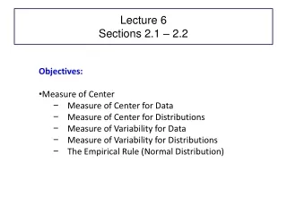 Lecture 6 Sections 2.1 – 2.2