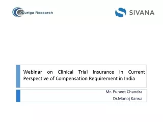 Webinar on Clinical Trial Insurance in Current Perspective of Compensation Requirement in India