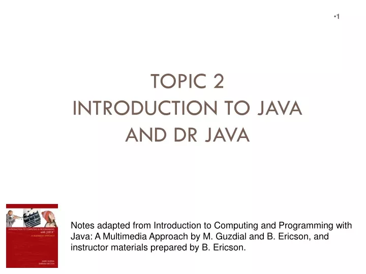 topic 2 introduction to java and dr java
