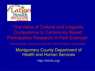 Montgomery County Department of Health and Human Services lhiinfo/