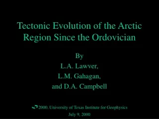 Tectonic Evolution of the Arctic Region Since the Ordovician