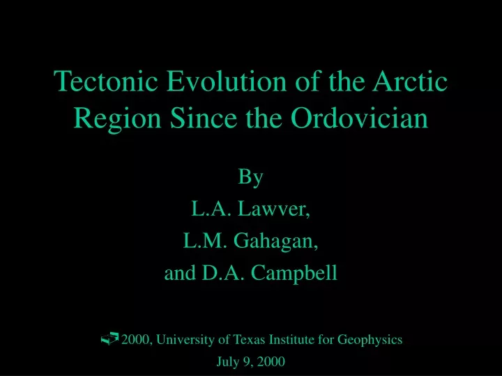 tectonic evolution of the arctic region since