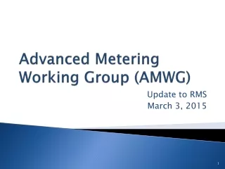 Advanced Metering Working Group (AMWG)