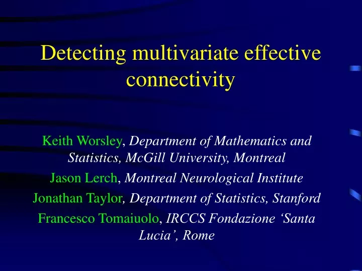 detecting multivariate effective connectivity