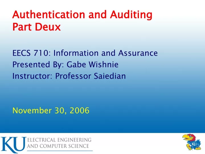 authentication and auditing part deux
