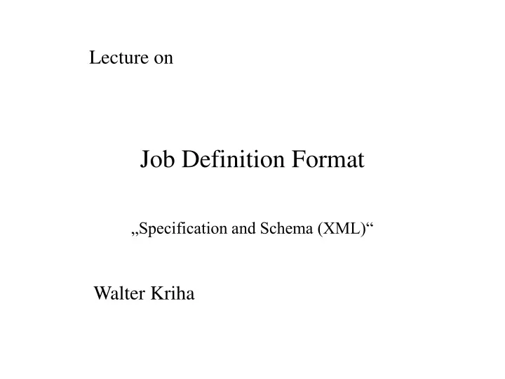 job definition format