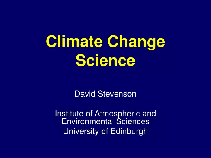 climate change science