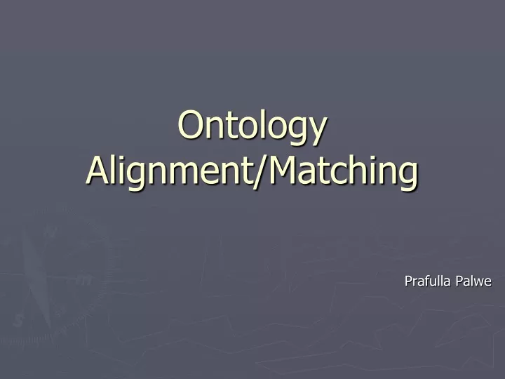ontology alignment matching
