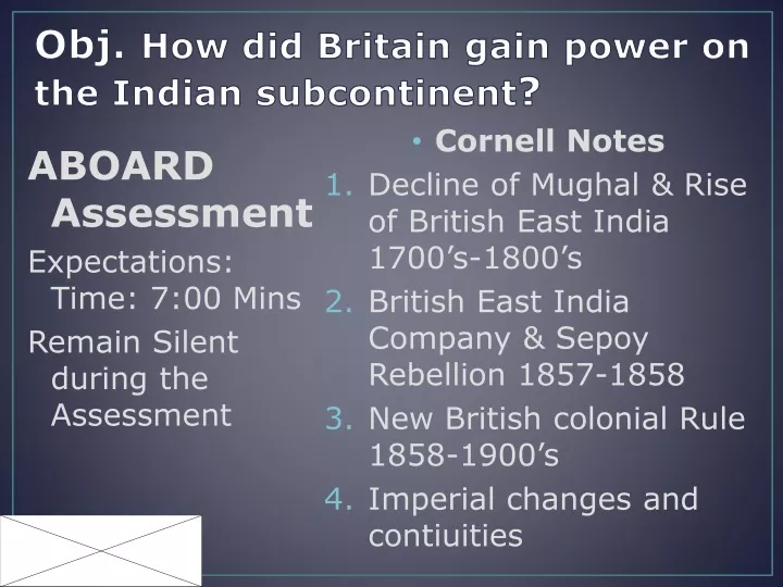 obj how did britain gain power on the indian subcontinent