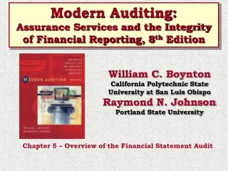 Modern Auditing: Assurance Services and the Integrity of Financial Reporting, 8 th  Edition