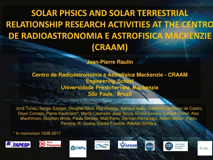 solar phsics and solar terrestrial relationship
