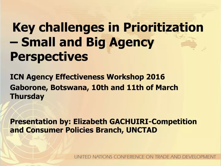 key challenges in prioritization small