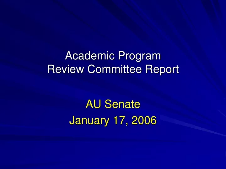 academic program review committee report