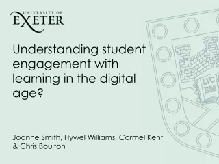 Understanding student engagement with learning in the digital age?
