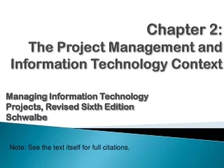Chapter  2 : The Project Management and Information Technology Context