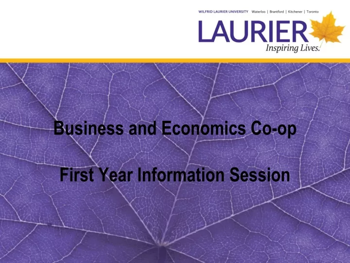 business and economics co op first year information session