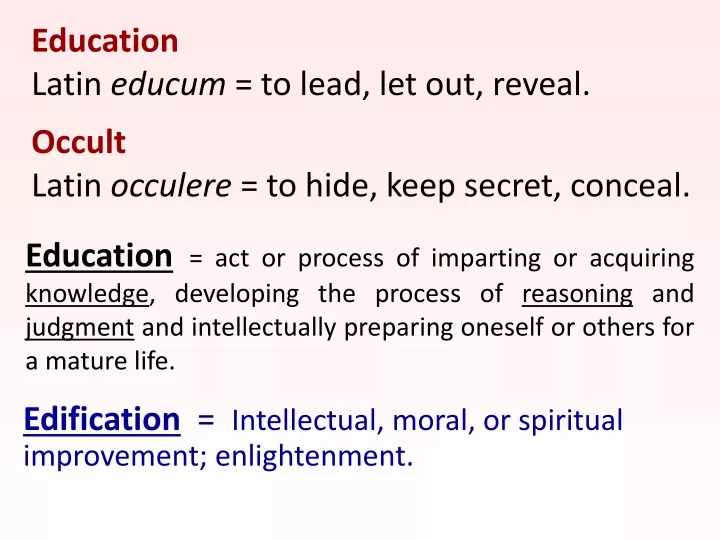 education latin educum to lead let out reveal
