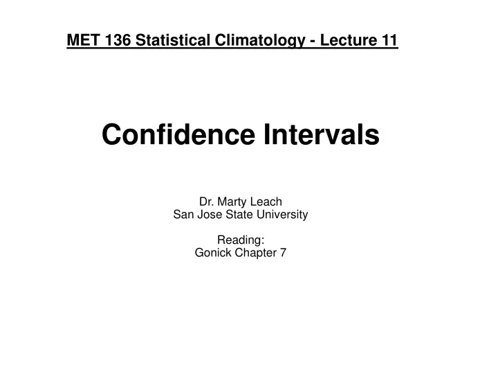 met 136 statistical climatology lecture 11